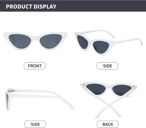 Miniatura 3 de Lentes de sol retro para mujer, con marco de plástico y diseño con estilo ojo de gato YOSHYA