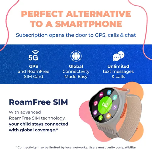 Miniatura 3 de Reloj inteligente para niños con rastreador GPS de hasta 24 horas de trabajo con batería, SOS y controles parentales, reloj inteligente para niños