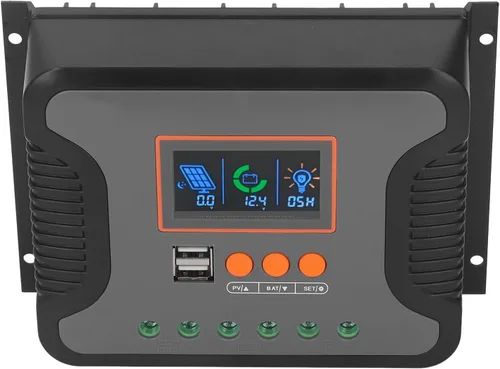 Miniatura 5 de PWM Controlador de carga solar, 60A 12V 24V 36V 48V 2 Puerto USB Pantalla LCD ajustable AGM Gel Inundado Batería de Litio.