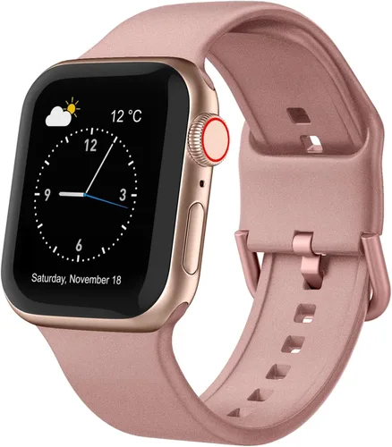 Miniatura 46 de Correa deportiva para Apple Watch, 49, 46, 45, 44, 42, 41, 40 y 38 mm, correa de silicona suave, cierre clásico, reemplazo para iWatch Series 11