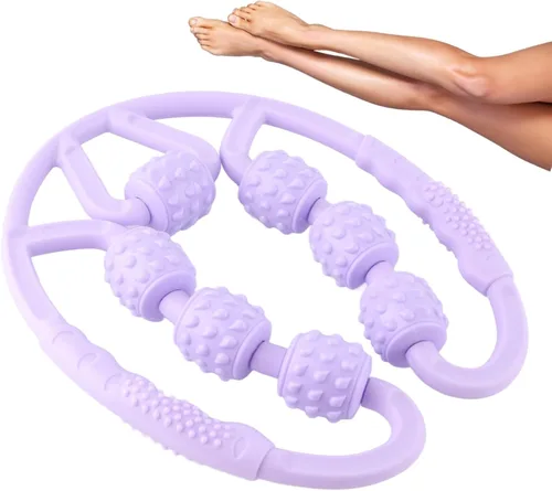 Miniatura 8 de Dioche Rodillo de masaje para celulitis, punto en forma de U, 7 ruedas, rodillo de masaje de mano para tejido profundo, herramienta de masaje