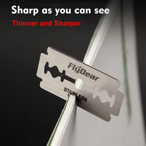 Miniatura 3 de 100 cuchillas de afeitar de doble filo, cuchillas de afeitar de seguridad para hombre para afeitar, cuchillas de afeitar dobles de acero inoxidable