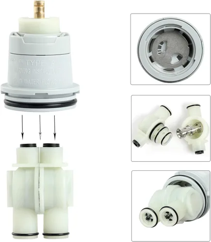 Miniatura 4 de RP46074 Cartucho de válvula universal apto para grifos De-lta Serie 13/14 Válvulas de ducha para De-lta RP46074 Reemplazo de cartucho de válvula