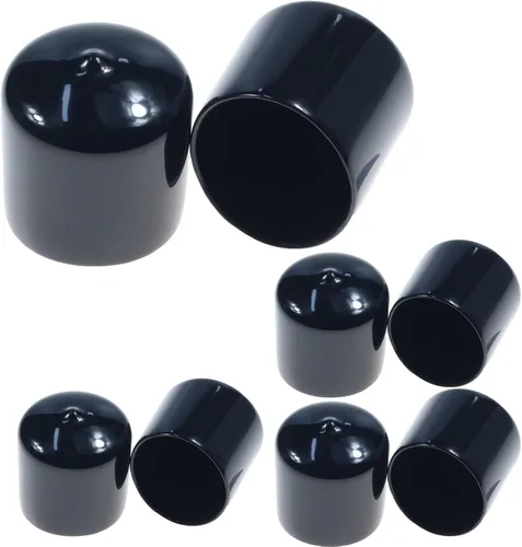 Miniatura 24 de Acocony Tapones de goma redondos de 1 pulgada, tapones de plástico de PVC flexible para agujeros redondos, color negro, paquete de 12