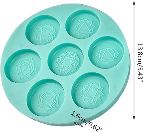 Miniatura 6 de Molde de resina epoxi Molde de silicona redondo de siete chakras, herramientas de manualidades, moldes de resina de silicona