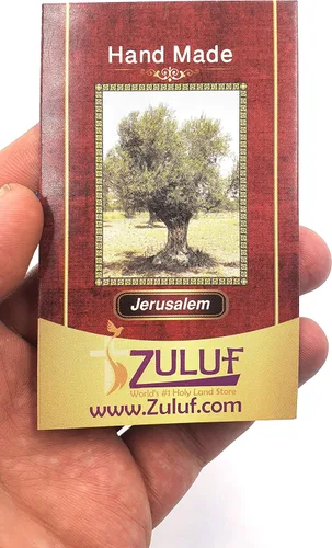 Miniatura 9 de Zuluf Cruz latina de madera de olivo de 7.8 "con crucifijo chapado en plata, regalo de pared cristiana de Belén Tierra Santa CRS064