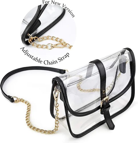 Miniatura 3 de Bolso cruzado transparente para mujer, bolso de hombro con cadena