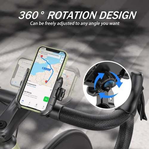 Miniatura 5 de LOKTENWO Soporte de teléfono para motocicleta y bicicleta, soporte para teléfono celular con bloqueo y liberación, base de montaje de manillar