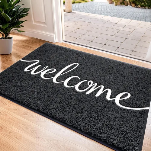 Miniatura 8 de Alfombra de puerta CozyBounty Hello Mats - tapete antideslizante para interiores y exteriores de bajo perfil para entrada, tapete de piso