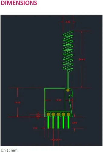 Miniatura 3 de RYLR498 UART Interfaz 426/433/470MHz LoRa Módulo transceptor de antena