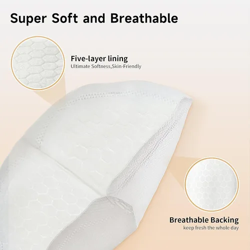 Miniatura 2 de Snow Bear Almohadillas de lactancia desechables ultrafinas, 100 unidades superabsorbentes y transpirables para madres que amamantan, se mantienen