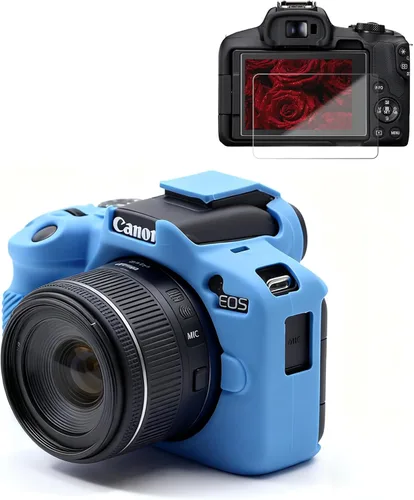 Miniatura 14 de Funda para cámara Canon EOS R50, funda protectora de silicona suave, antiarañazos, funda ajustada delgada con accesorios de protector de pantalla