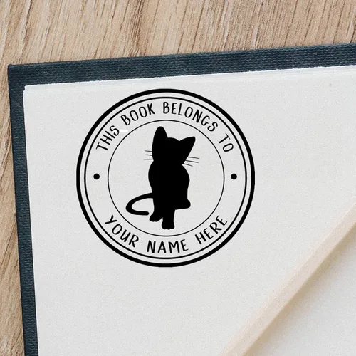 Miniatura 2 de Sello de nombre de libro de biblioteca personalizado, pertenece a un nombre personalizado para maestro de biblioteca o nombre personalizado de The