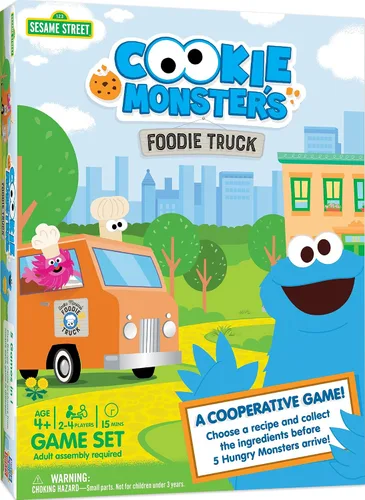 Masterpieces Sesame Street - Juego cooperativo de monstruo de galletas - Entretenimiento familiar divertido para niños y adultos - Educativo,