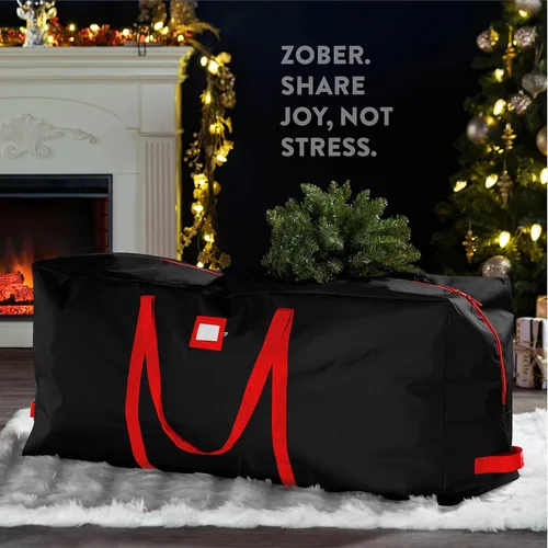 Miniatura 2 de Bolsa de alta calidad para guardar el árbol de Navidad, para árboles artificiales desarmados de hasta 7.5 pies de alto, tiene asas duraderas y un