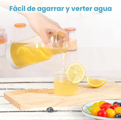 Miniatura 4 de Juego de jarra de agua para mesita de noche y vaso con posavasos de silicona Wikapy para mesa de noche, dormitorio, dispensador de enjuague bucal
