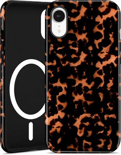 Miniatura 136 de Jusy Compatible con MagSafe Brown Tortoise Shell Print Phone Case para iPhone 7/8/SE, funda protectora magnética de lujo de TPU suave