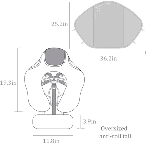 Miniatura 6 de Flotador Mambobaby con cola, flotador para bebé no inflable para piscina, flotador de cintura, juguete de entrenamiento de natación con toldo solar