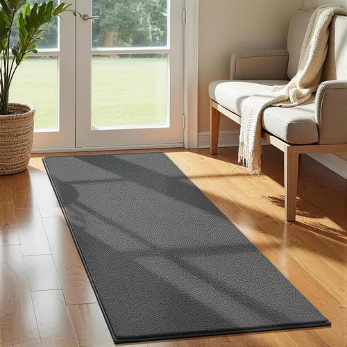Miniatura 11 de Vasofe Alfombra de pasillo negra de 2 x 4 pulgadas, alfombra antideslizante de espuma viscoelástica gruesa para interiores, para guardería