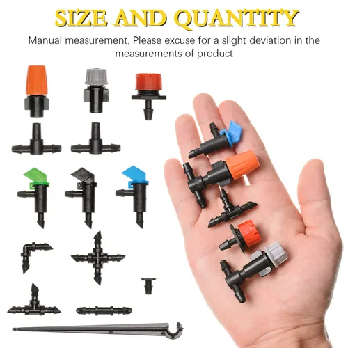 Miniatura 3 de Kit de 190 piezas de conectores de púas para accesorios de riego, conectores de púas de riego por goteo, kit de accesorios de tubería de 1/4