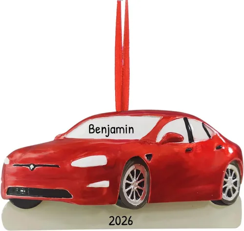 Miniatura 3 de Adorno de Navidad personalizado para licencia de conducir 2024 – Adornos azules de coche de carreras, decoraciones de Navidad de vehículos, adornos