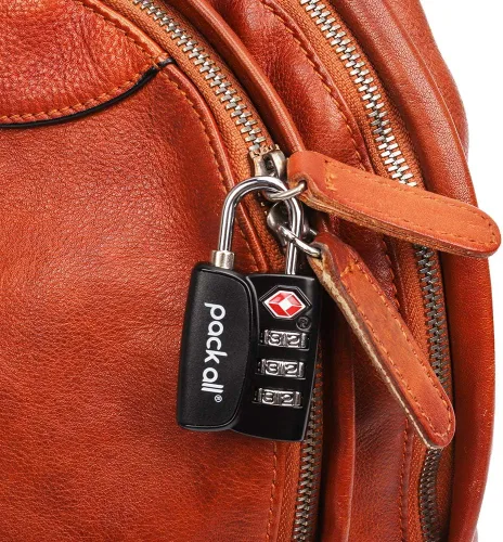 Miniatura 8 de pack all Cerradura de equipaje aprobada por la TSA, indicador de inspección, cuerpo de aleación, candados de combinación de 3 dígitos, cerradura