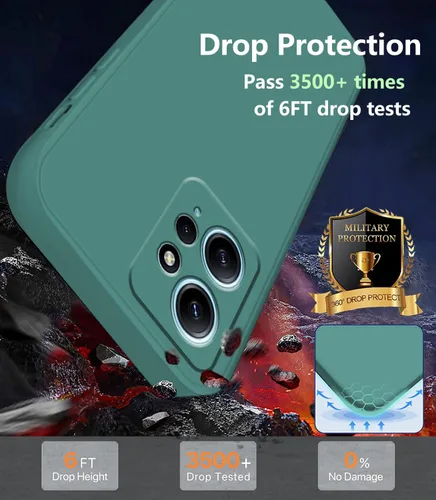 Miniatura 4 de Compatible con Xiaomi Redmi Note 12 4G Funda de silicona líquida verde oscuro, suave al tacto Teléfono Redmi Note 12 4G Funda de silicona a prueba