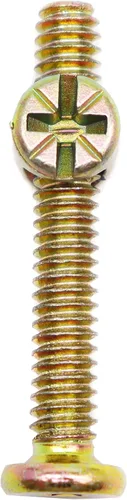 Miniatura 4 de Paquete de 15 tornillos de cuna de 1/4-20 x 1-5/8 pulgadas, tornillos hexagonales chapados en zinc, tuercas de barril para literas, cunas, muebles
