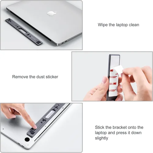 Miniatura 7 de Elevadores de computadora portátil para escritorio, soporte para laptop de 4 alturas ajustables, elevador de teclado, patas ergonómicas para Gris