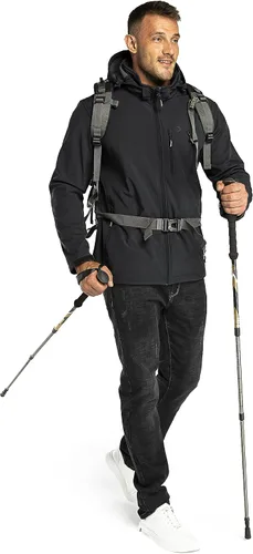 Miniatura 3 de Outdoor Ventures - Chaqueta ligera de Softshell para hombre con forro polar, con capucha, resistente al agua, para senderismo, rompevientos