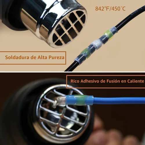 Miniatura 5 de 350 piezas de kit de conectores de alambre de sellado de soldadura, conectores de tope termorretráctiles, cableado impermeable marino, terminales