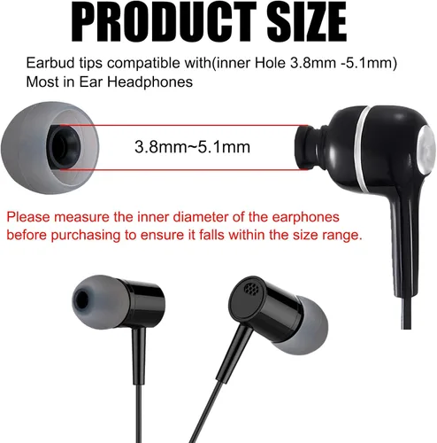 Miniatura 2 de Puntas de silicona para auriculares de repuesto, tapas de auriculares, puntas para oídos, geles para oídos, 9 pares S M L