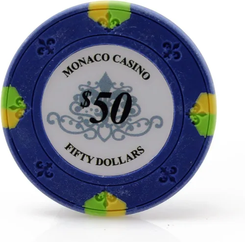Miniatura 10 de Versa Games Monaco Casino - Fichas de póquer de arcilla en 0.48 oz - Paquete de 50 - (elegir color)
