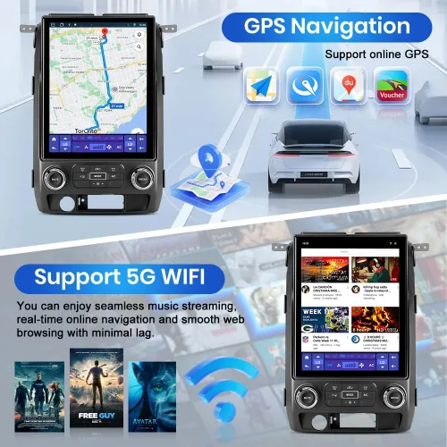 Miniatura 5 de Android [4GB+64GB] Radio de coche estéreo TS18 para Ford F150 2009-2012 con cámara de visión trasera