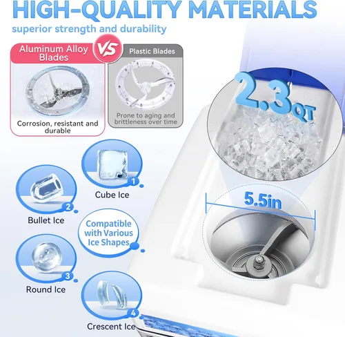 Miniatura 4 de Trituradora de hielo eléctrica, máquina de hacer cono de nieve de 250 W, grosor ajustable de 265 libras/hora para bar, fiestas, eventos, aperitivos