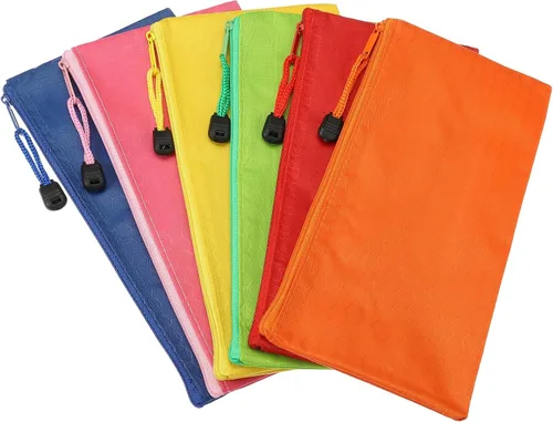 PATIKIL Bolsas impermeables con cremallera, paquete de 12 bolsas A6 de bolsillo para archivos, accesorios de almacenamiento para suministros de