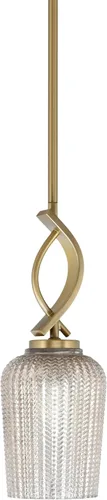 Miniatura 95 de Toltec Lighting Cavella Stem Colgado Mini colgante, acabado grafito, vidrio de muselina blanca de 4 pulgadas