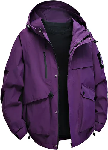 Miniatura 10 de Chaqueta de esquí impermeable para hombre, resistente al viento, abrigo de invierno con forro polar con capucha para escalar y romper el viento