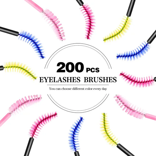 Miniatura 6 de 200 cepillos desechables para pestañas para extensión de pestañas, varitas de maquillaje para cejas para suministros de extensión de pestañas