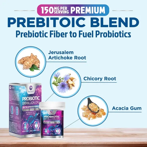 Miniatura 6 de Probióticos premium – 100 mil millones de UFC por cápsula – 16 cepas + prebióticos – el mejor suplemento de salud intestinal para mujeres y hombres