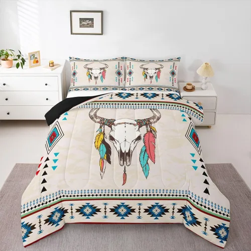 Miniatura 8 de Juego de edredón de vaquero, tamaño King, juego de ropa de cama de herradura con estrellas del oeste de Texas para adultos, hombres y niños, ropa