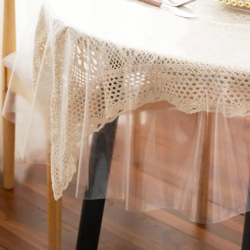 Miniatura 8 de Mantel protector de plástico transparente de 52x70 pulgadas, impermeable, a prueba de aceite, resistente a las manchas, lavable, cubierta de mesa