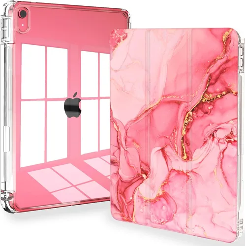 Miniatura 19 de Feams Funda para iPad (A16) 11ª generación de 11 pulgadas 2025, iPad de 10.9 pulgadas 2022, cubierta trasera transparente delgada de tres pliegues