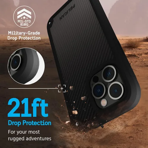 Miniatura 3 de Pelican Shield Kevlar Series - Funda para iPhone 14 Pro de 6.1 pulgadas [Compatible con MagSafe] Funda de carga magnética para teléfono con clip