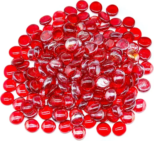 TWINKLING - Perlas de vidrio de fuego redondas de alto brillo, cuentas de vidrio, piedras y rocas para chimenea, jarrones, manualidades, acuario,