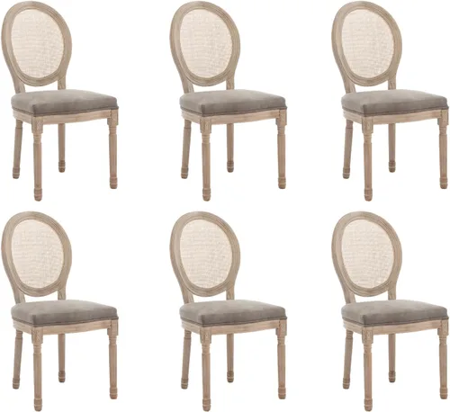 Miniatura 26 de chairus Juego de 2 Sillas de Comedor Estilo Granja Sillas de Comedor de Casa de Campo Francés Sillas Tapizadas de Tela Vintage con Respaldo Redondo