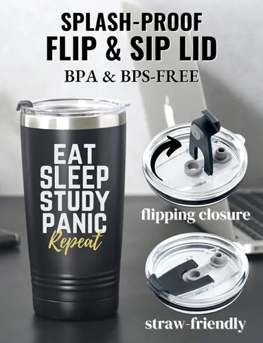 Miniatura 4 de Onebttl Vaso de regalo para estudiantes universitarios para hombres y mujeres, regalos para estudiantes escolares, taza de acero inoxidable de 20