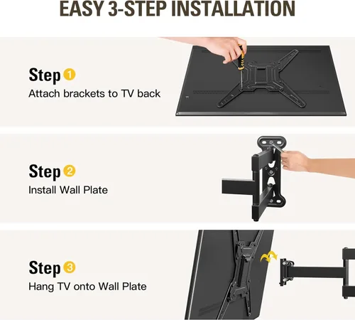 Miniatura 9 de Mounting Dream Soporte de pared para monitor para la mayoría de televisores y monitores de 10 a 26 pulgadas, soporte de pared VESA pequeño