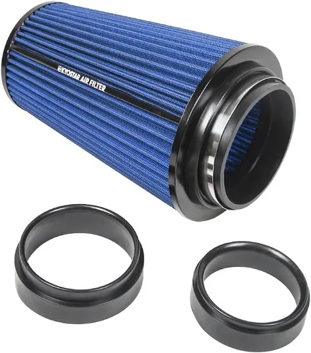 Miniatura 99 de KYOSTAR Filtro de aire universal de alto flujo de 3" (76 mm), entrada de aire frío de cono reutilizable, alto rendimiento, lavable, kit de aire seco