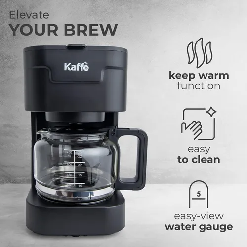 Miniatura 4 de Kaffe - Cafetera (25 onzas / 25.4 fl oz), función de mantener el calor, lavable y lavable, filtro de cesta extraíble, compatible con filtros de Negro